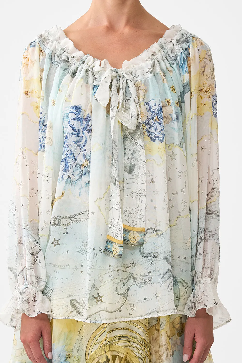 ROUND NECK GATHERED BLOUSE MY LUCKY STARS sold by Camilla product image thumbnail 5