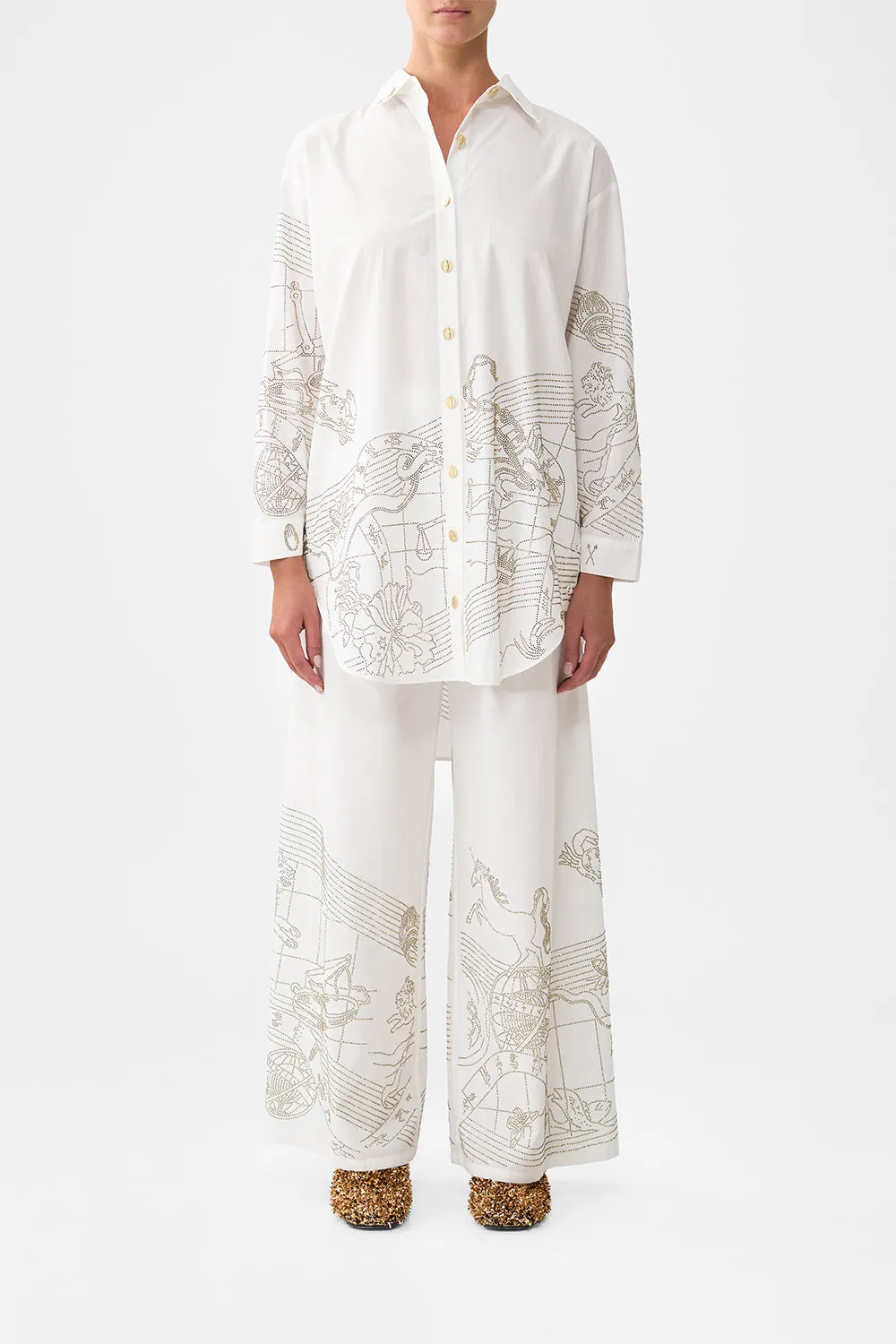 SHIRT TUNIC WITH SIDE BUTTONS HOUSE OF HOROSCOPES sold by Camilla