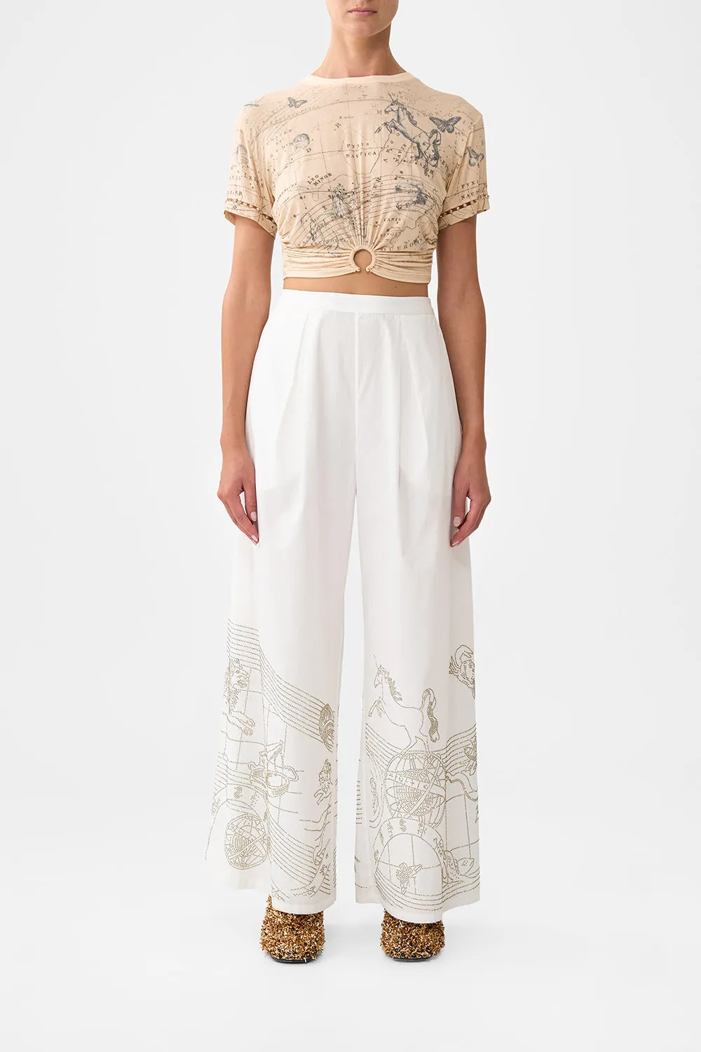 TUCK FRONT PANT HOUSE OF HOROSCOPES sold by Camilla