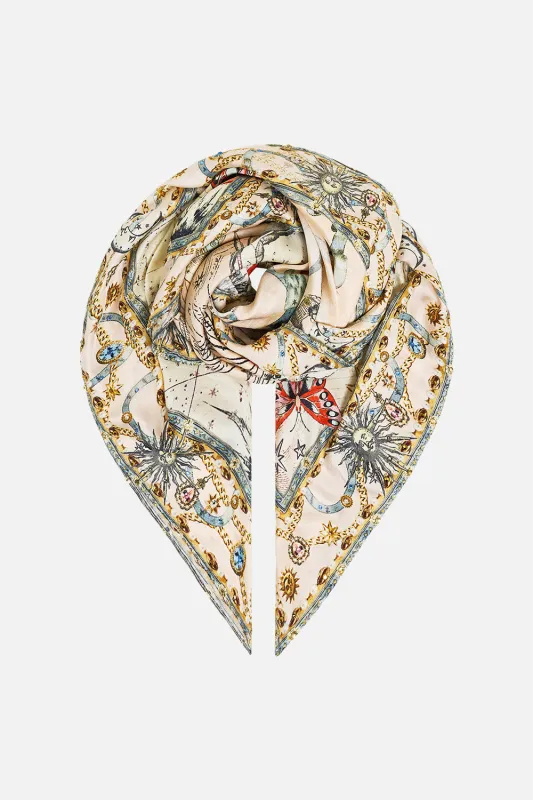 LARGE CRYSTALLED SILK SQUARE SCARF HOUSE OF HOROSCOPES sold by Camilla