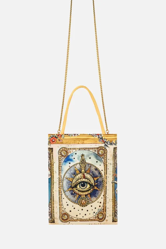 EMBELLISHED MINI TOTE WITH CHAIN STRAP HOUSE OF HOROSCOPES sold by Camilla