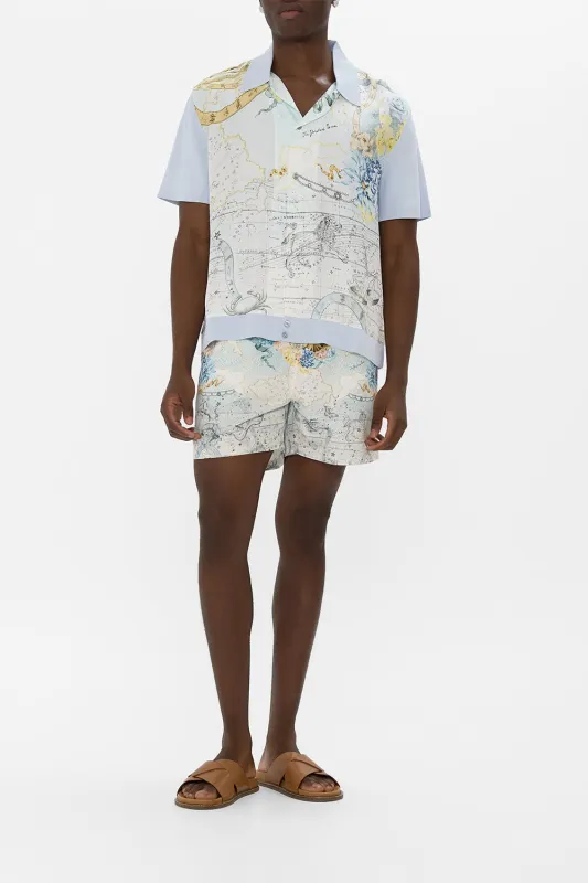 SHORT SLEEVE SILK SHIRT WITH KNIT SLEEVE MY LUCKY STARS sold by Camilla