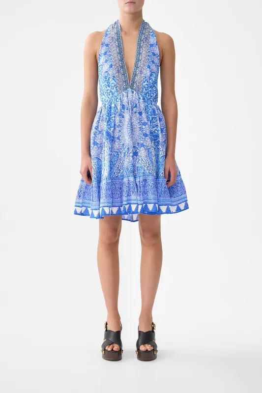 RUFFLE HEM HALTER SHORT DRESS THE BOSPHOROUS sold by Camilla