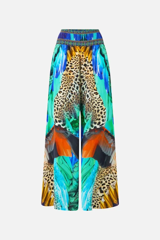SHIRRED WAIST PANT JUNGLE FLIGHT made by Camilla