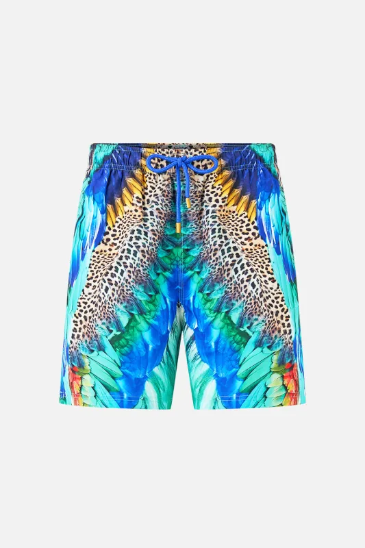 MID LENGTH BOARDSHORT WITH ELASTIC WAIST JUNGLE FLIGHT sold by Camilla