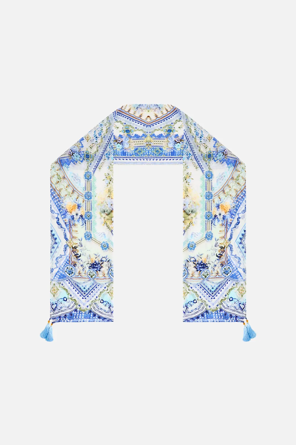 LONG SILK CRINKLE CHIFFON SCARF MY HOMESPUN HEART sold by Camilla