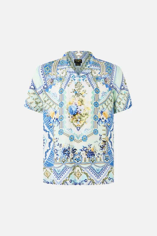 SHORT SLEEVE CAMP COLLARED SHIRT MY HOMESPUN HEART sold by Camilla