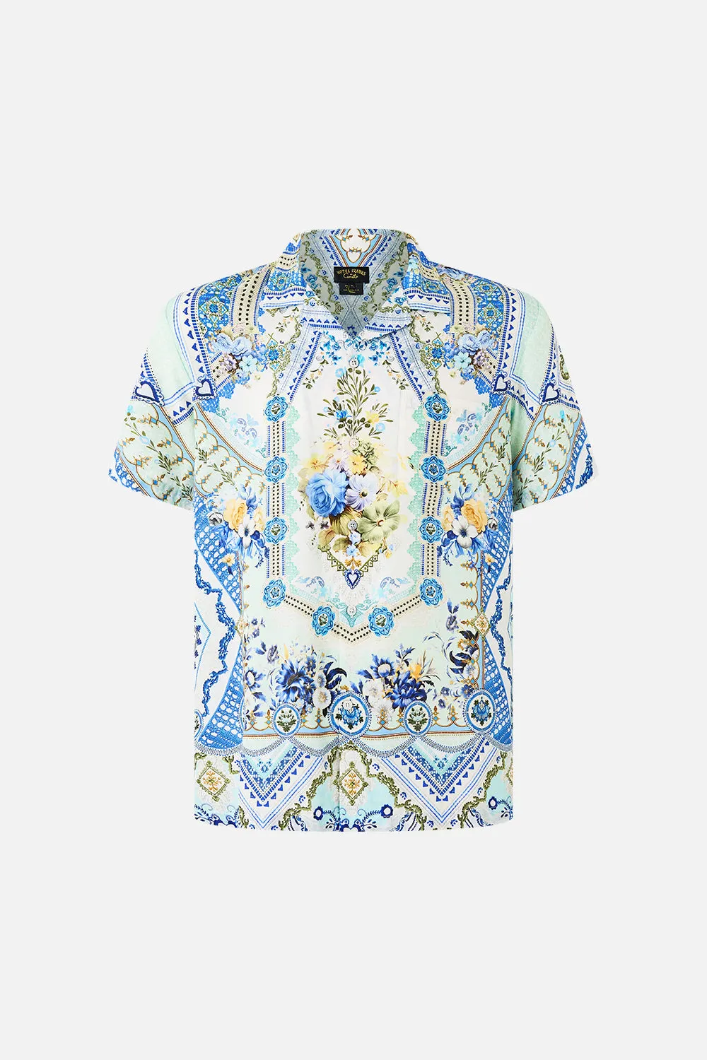 SHORT SLEEVE CAMP COLLARED SHIRT MY HOMESPUN HEART sold by Camilla