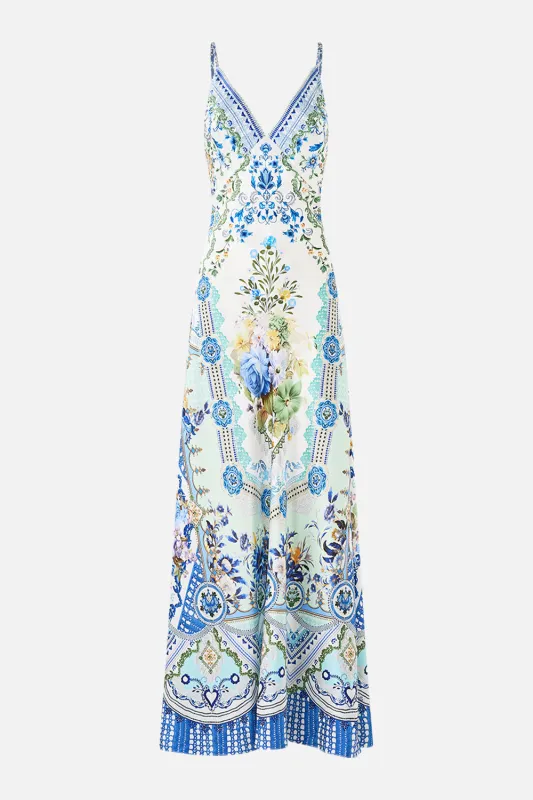 V NECK FULL LENGTH BIAS SLIP DRESS MY HOMESPUN HEART sold by Camilla