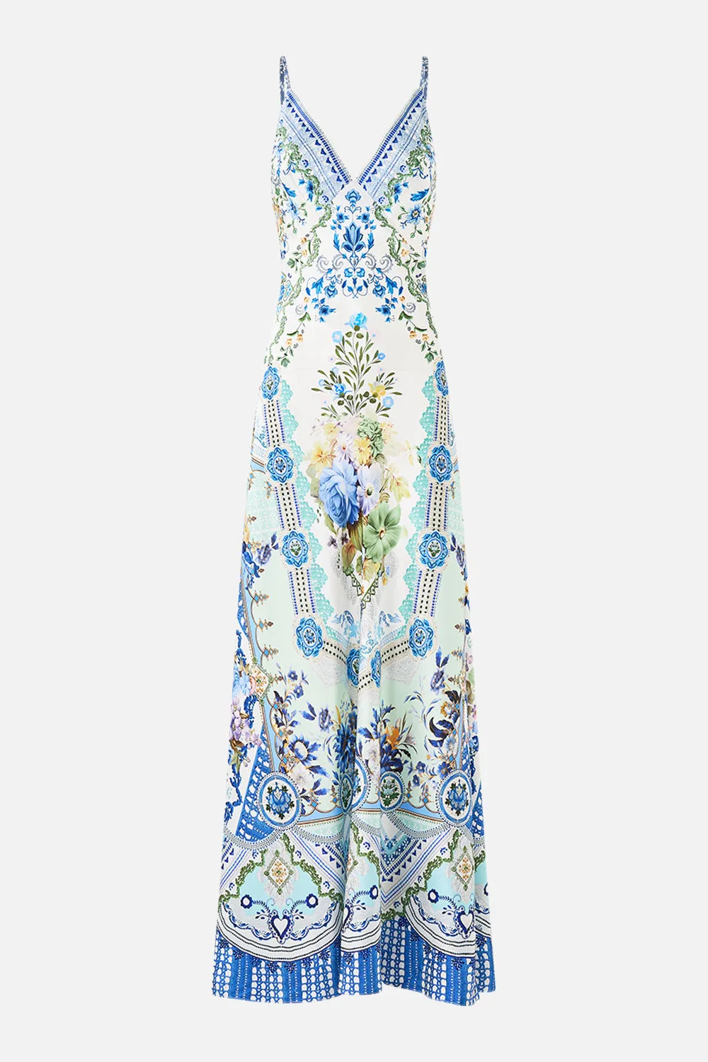 V NECK FULL LENGTH BIAS SLIP DRESS MY HOMESPUN HEART sold by Camilla