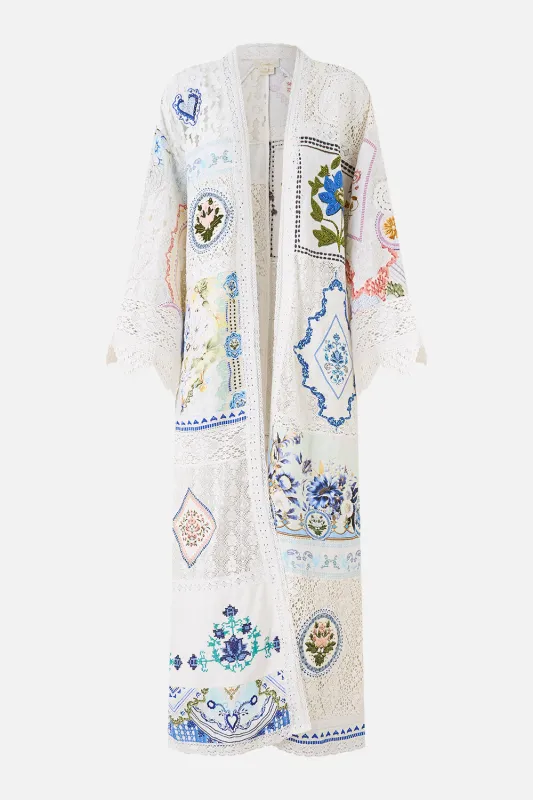 FLARE SLEEVE LONG ROBE MY HOMESPUN HEART made by Camilla