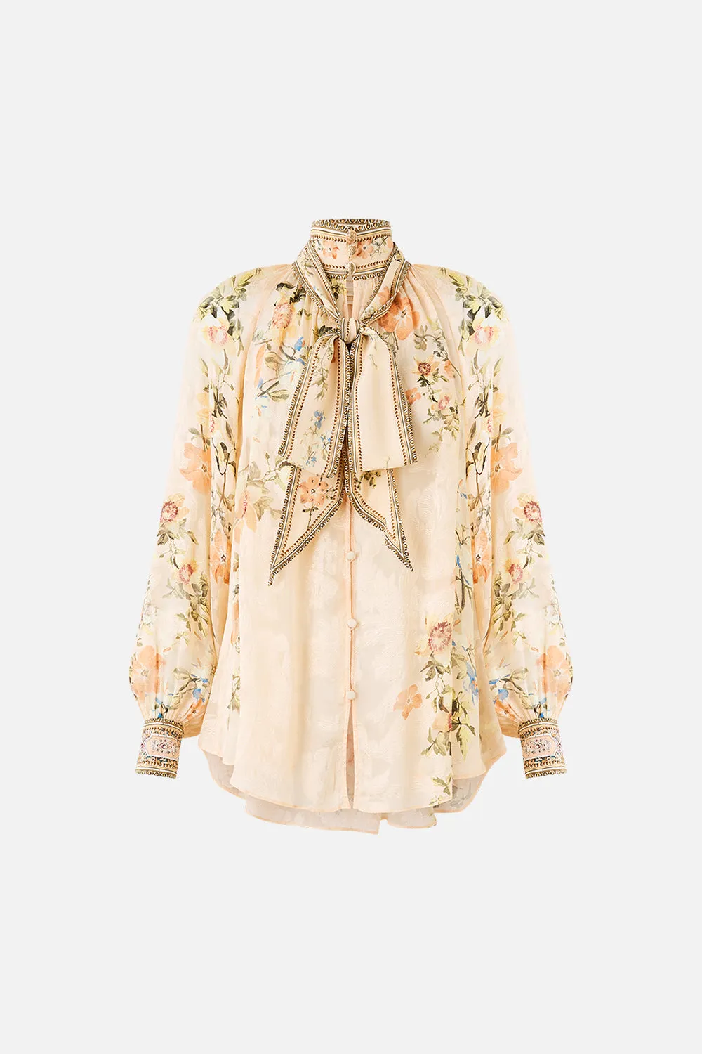 DETACHABLE PUSSY BOW RAGLAN BLOUSE TWILIGHT IN ISTANBUL sold by Camilla