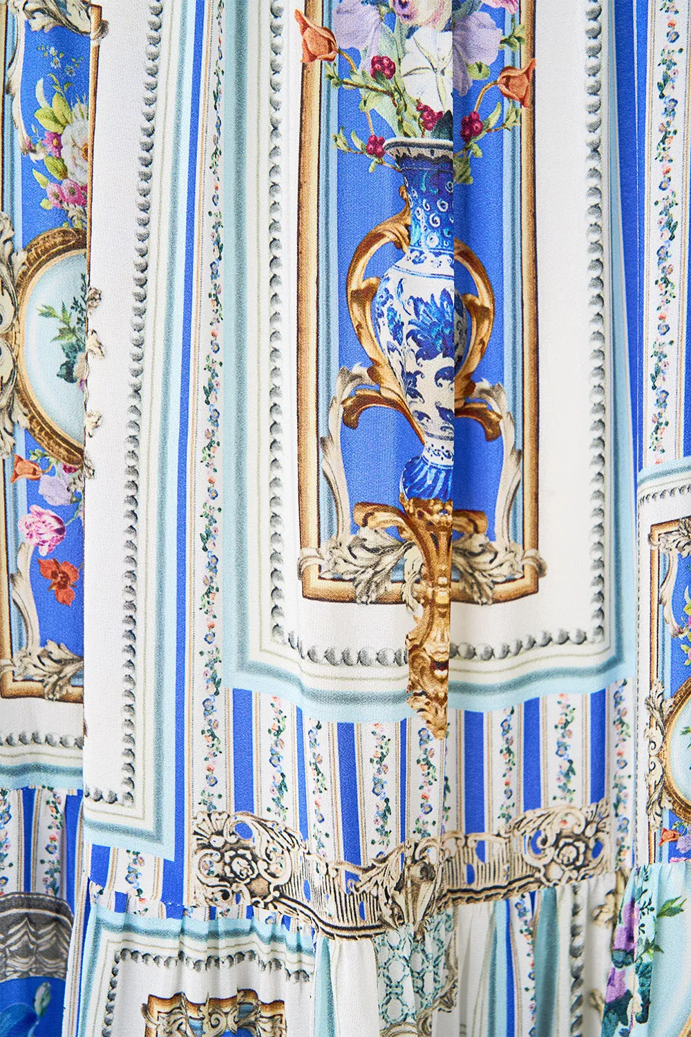 LONG TIERED DRESS WITH BOW TIES OTTOMAN OPULENCE sold by Camilla product image thumbnail 3