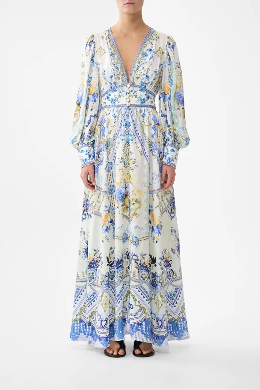 SHAPED WAISTBAND DRESS WITH GATHERED SLEEVES MY HOMESPUN HEART sold by Camilla