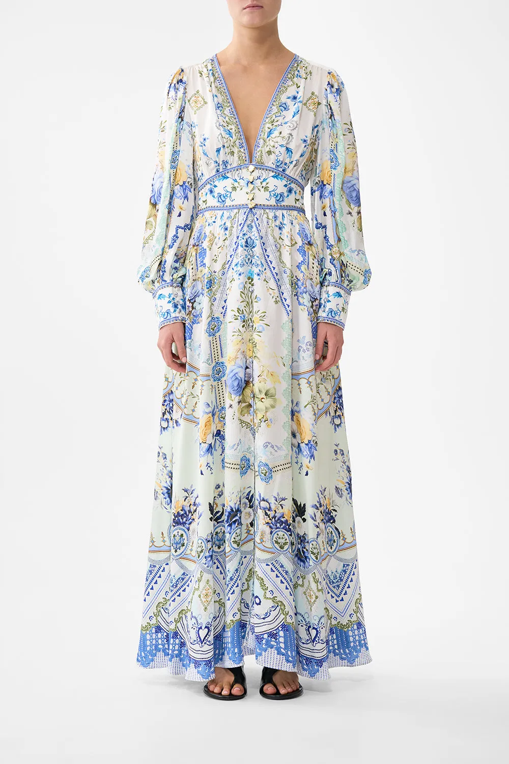 SHAPED WAISTBAND DRESS WITH GATHERED SLEEVES MY HOMESPUN HEART sold by Camilla