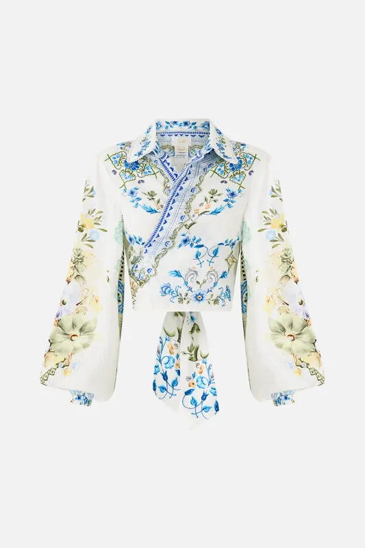 CROPPED WRAP SHIRT MY HOMESPUN HEART sold by Camilla