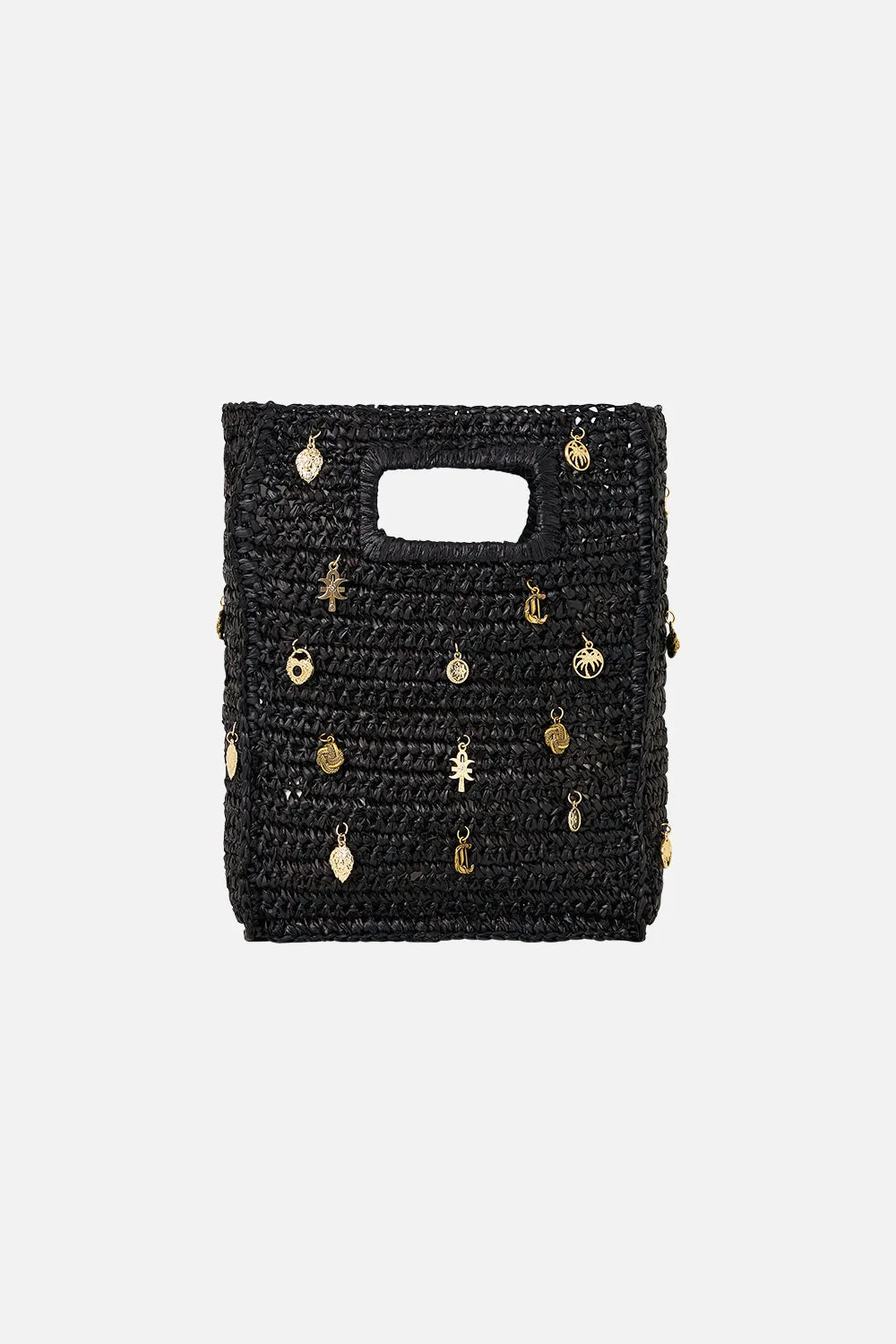 RAFFIA MINI NORTH SOUTH TOTE WITH CHARMS SOLID BLACK sold by Camilla product image thumbnail 2