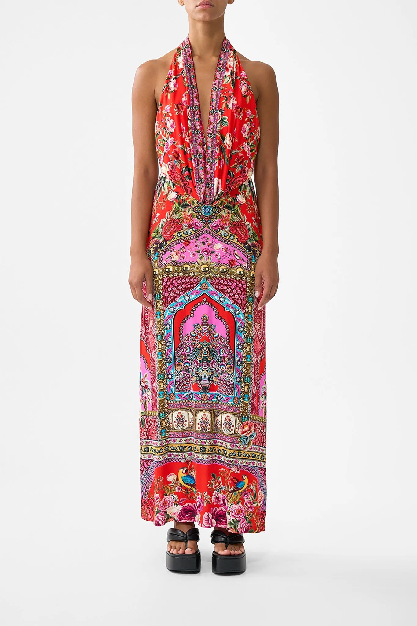 DEEP COWL PLUNGE DRESS HEIRLOOM EMPIRE sold by Camilla