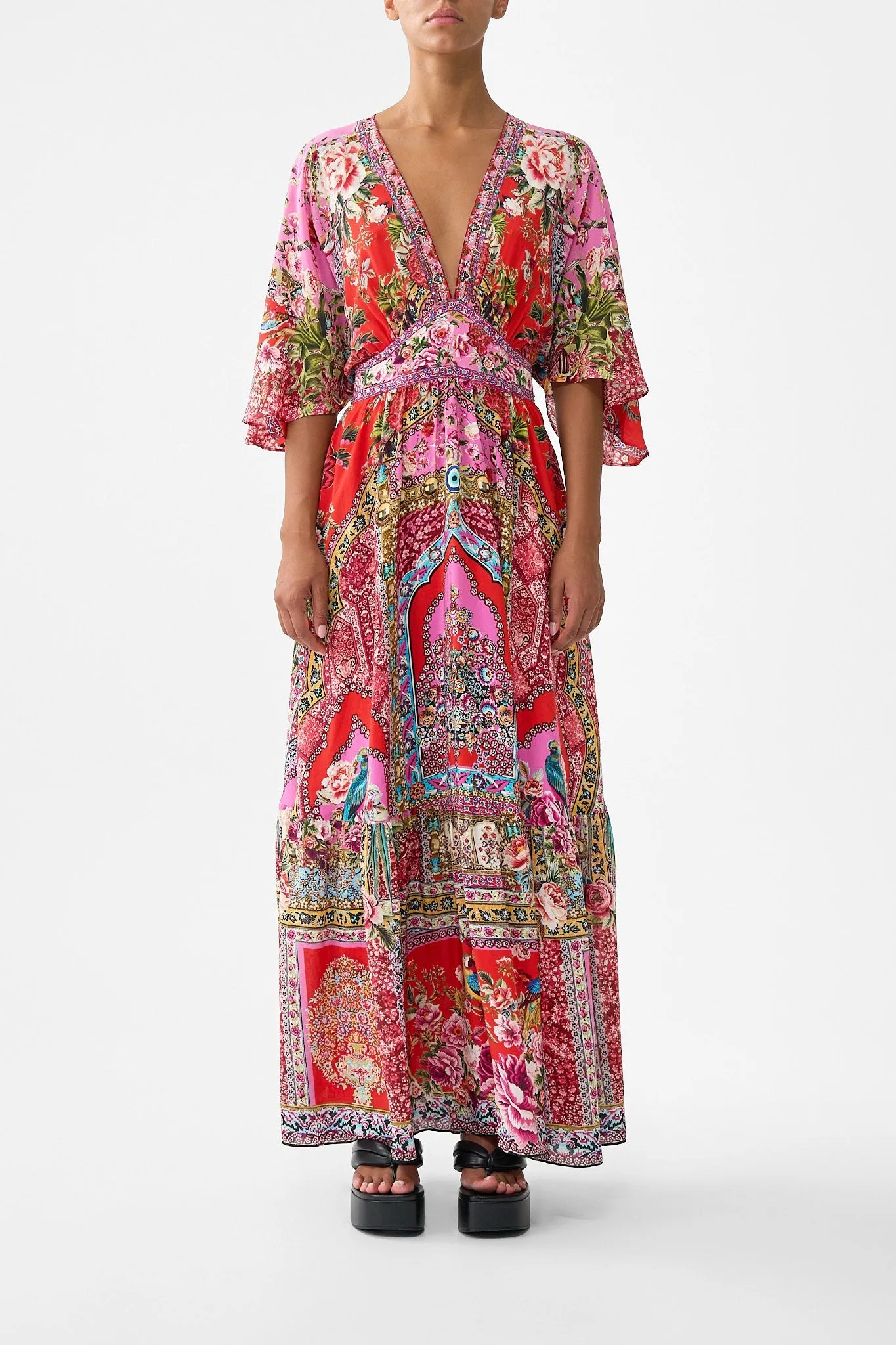 WAISTED DRESS WITH HEM RUFFLE HEIRLOOM EMPIRE sold by Camilla