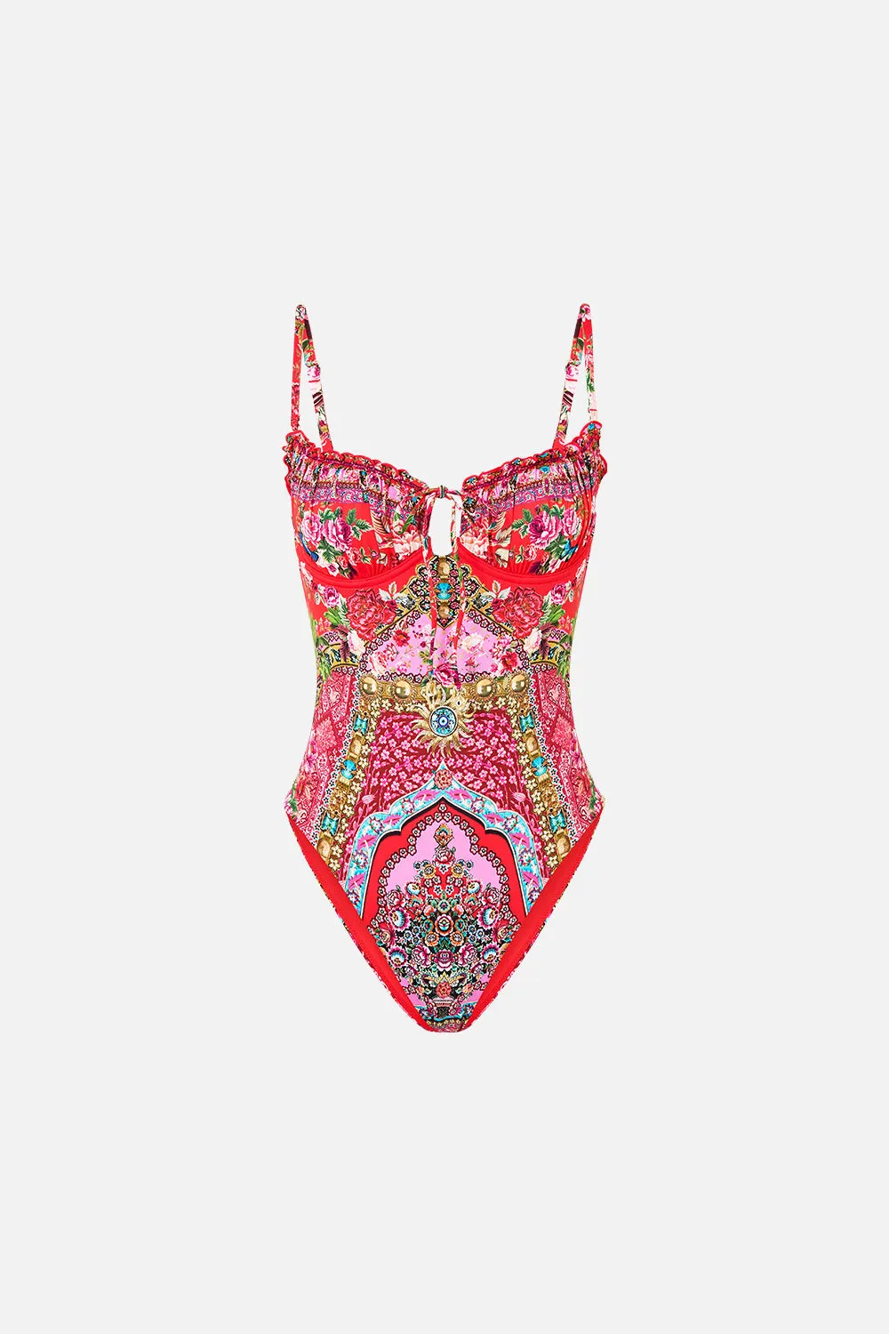 RUCHED CUP UNDERWIRE ONE PIECE WITH FRONT TIE HEIRLOOM EMPIRE sold by Camilla product image thumbnail 3