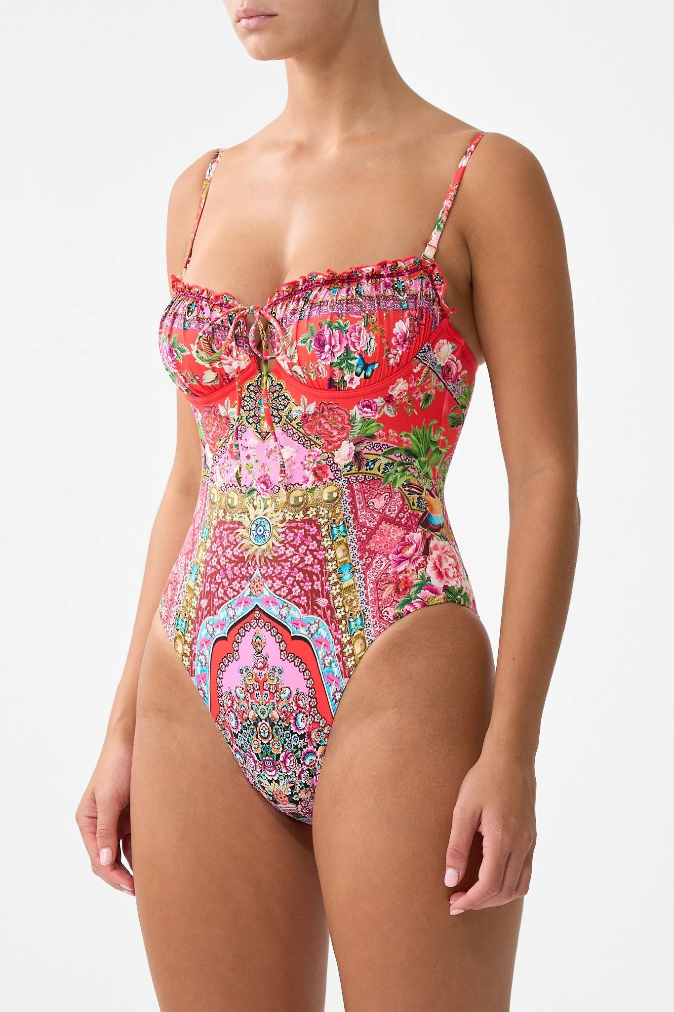 RUCHED CUP UNDERWIRE ONE PIECE WITH FRONT TIE HEIRLOOM EMPIRE sold by Camilla product image thumbnail 5