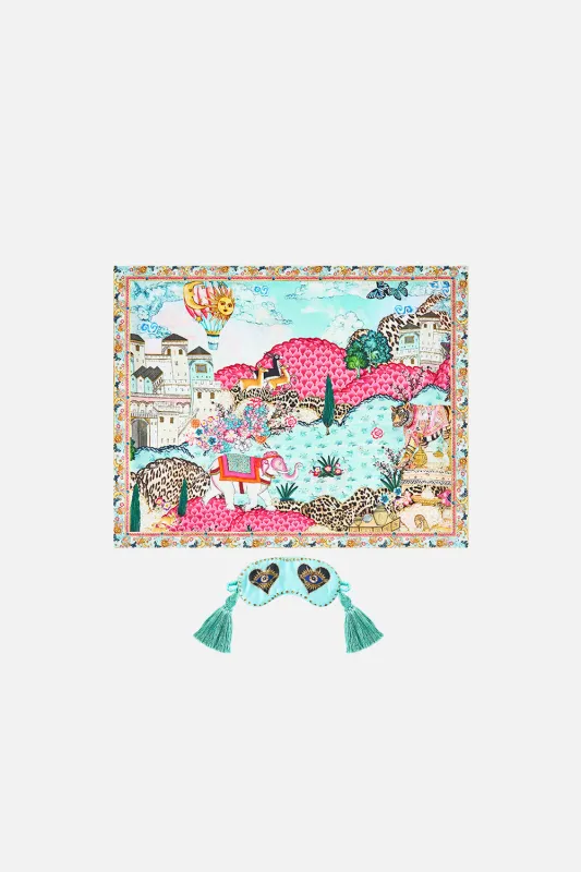 SILK PILLOWCASE AND EYE MASK W TASSELS SET MINIATURE MOMENTS sold by Camilla