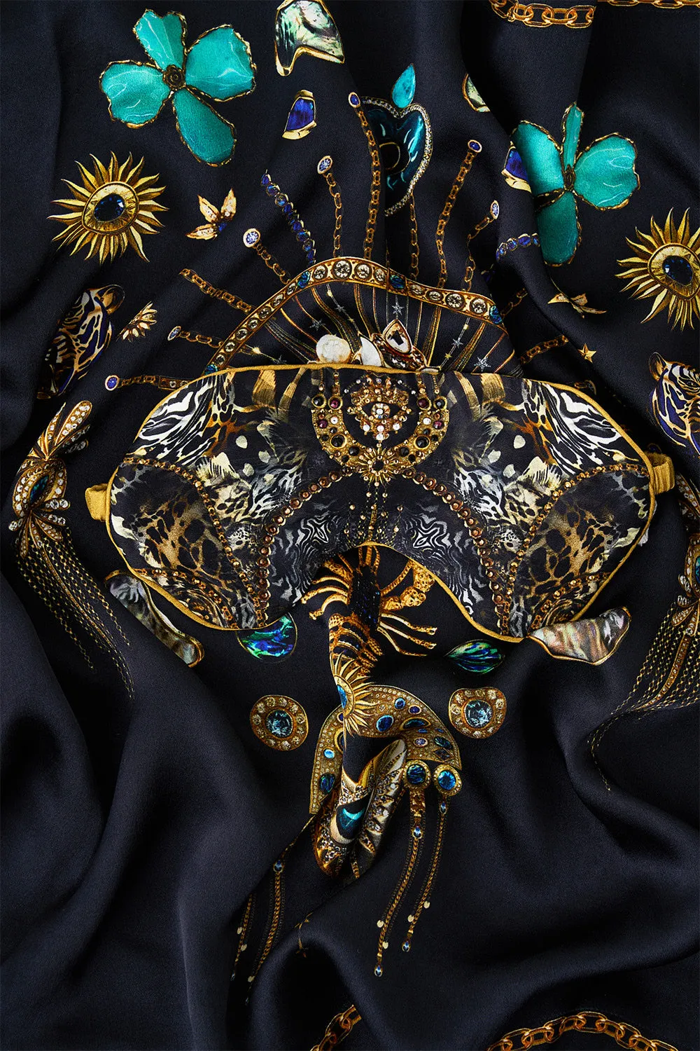 SILK PILLOWCASE AND EYE MASK SET FELINE FOLKLORE sold by Camilla product image thumbnail 3