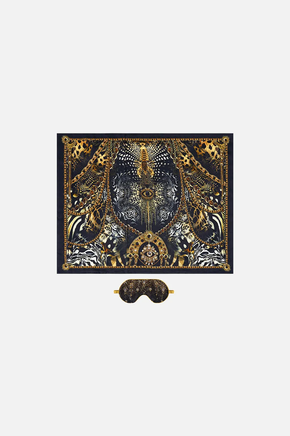 SILK PILLOWCASE AND EYE MASK SET FELINE FOLKLORE sold by Camilla product image thumbnail 2