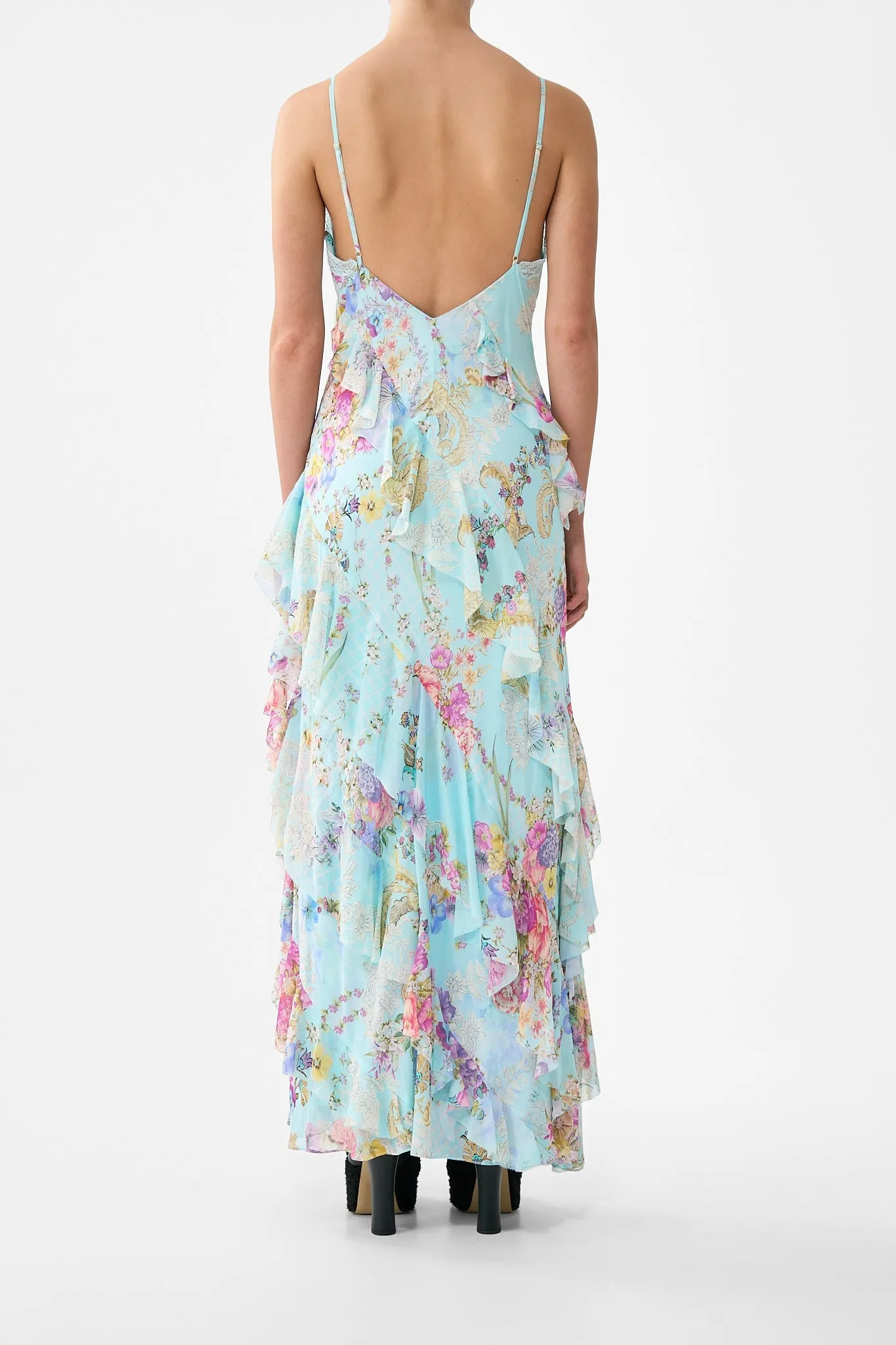 ASYMMETRICAL RUFFLE SLIP DRESS BAZAAR BLOOMS sold by Camilla product image thumbnail 3