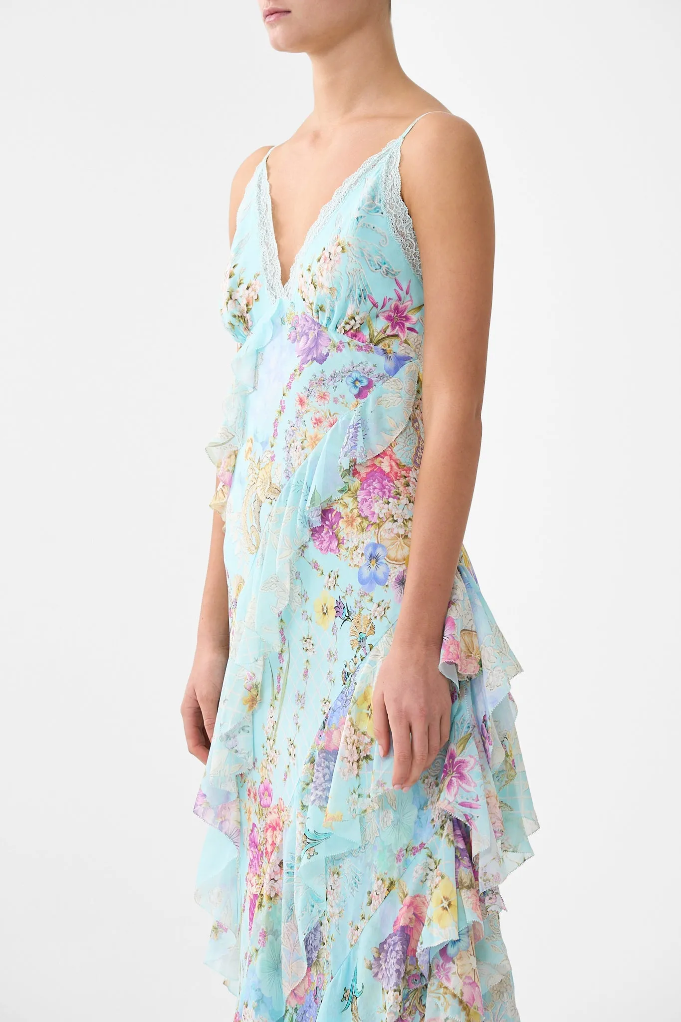ASYMMETRICAL RUFFLE SLIP DRESS BAZAAR BLOOMS sold by Camilla product image thumbnail 5