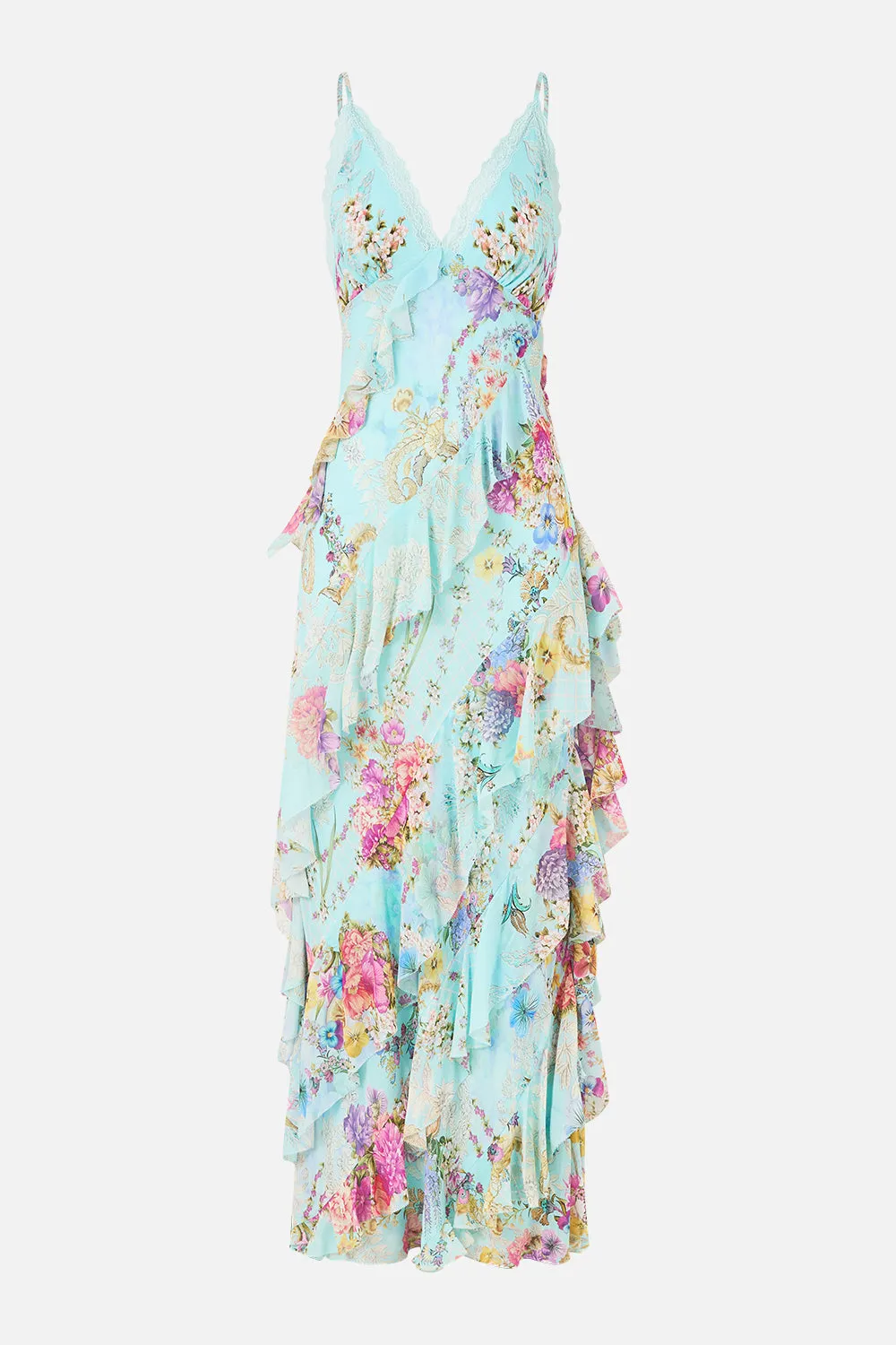 ASYMMETRICAL RUFFLE SLIP DRESS BAZAAR BLOOMS sold by Camilla product image thumbnail 2