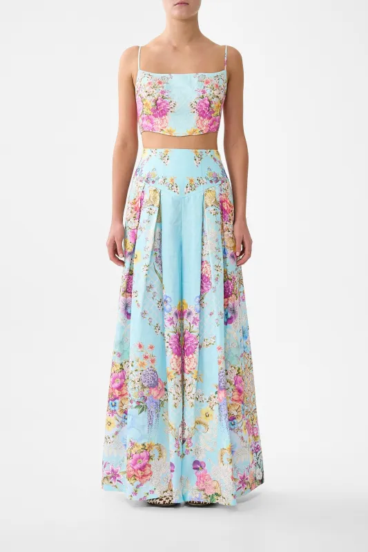 CORSET WAIST WIDE LEG PANT BAZAAR BLOOMS sold by Camilla