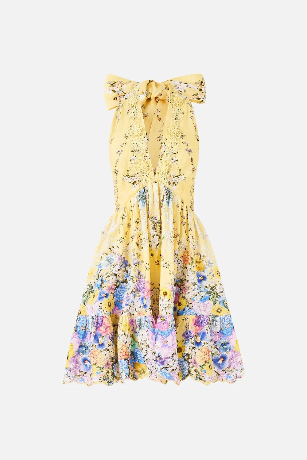 RUFFLE HEM HALTER SHORT DRESS DARLING BUDS sold by Camilla product image thumbnail 3