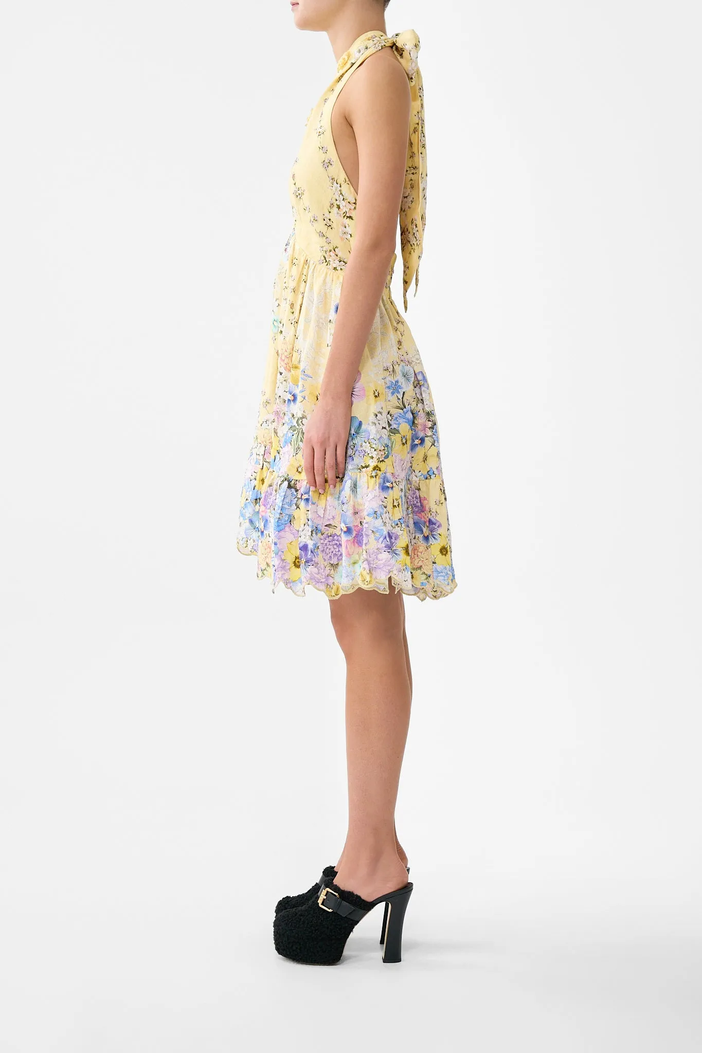 RUFFLE HEM HALTER SHORT DRESS DARLING BUDS sold by Camilla product image thumbnail 4