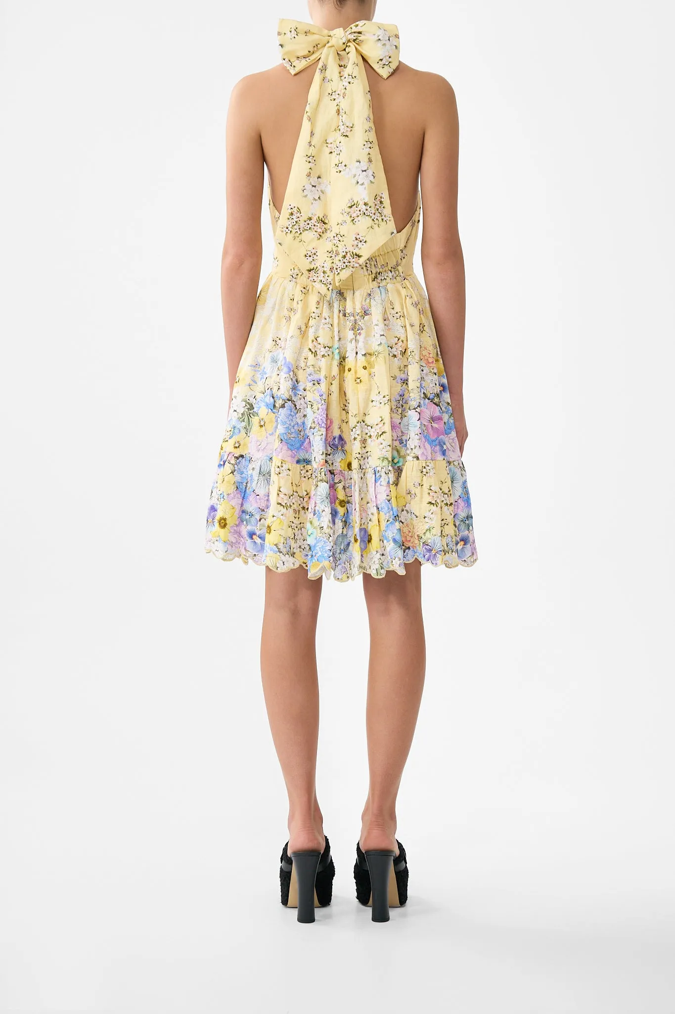 RUFFLE HEM HALTER SHORT DRESS DARLING BUDS sold by Camilla product image thumbnail 2