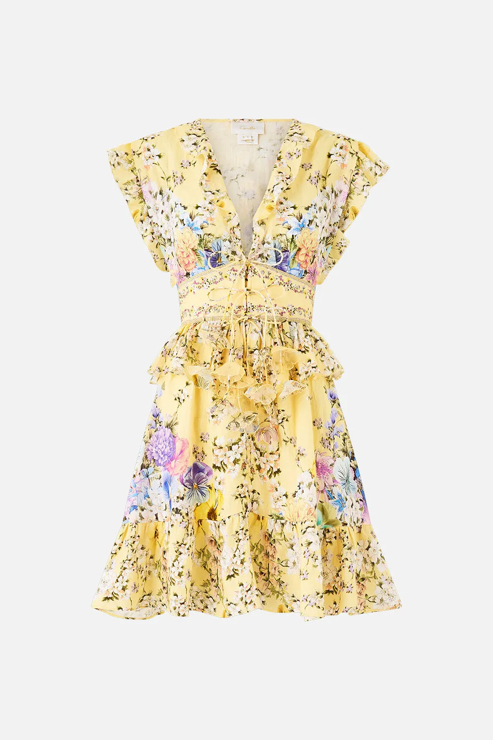 WAISTED SHORT DRESS WITH RUFFLE DETAILS DARLING BUDS sold by Camilla product image thumbnail 3