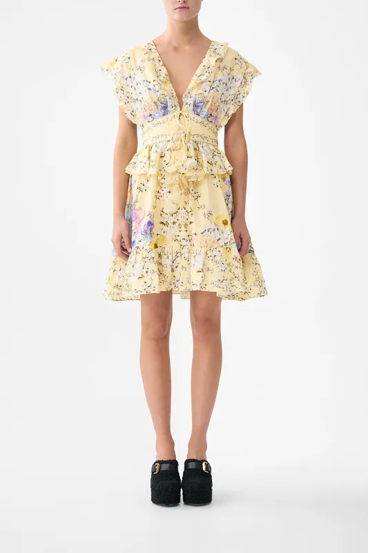 WAISTED SHORT DRESS WITH RUFFLE DETAILS DARLING BUDS sold by Camilla