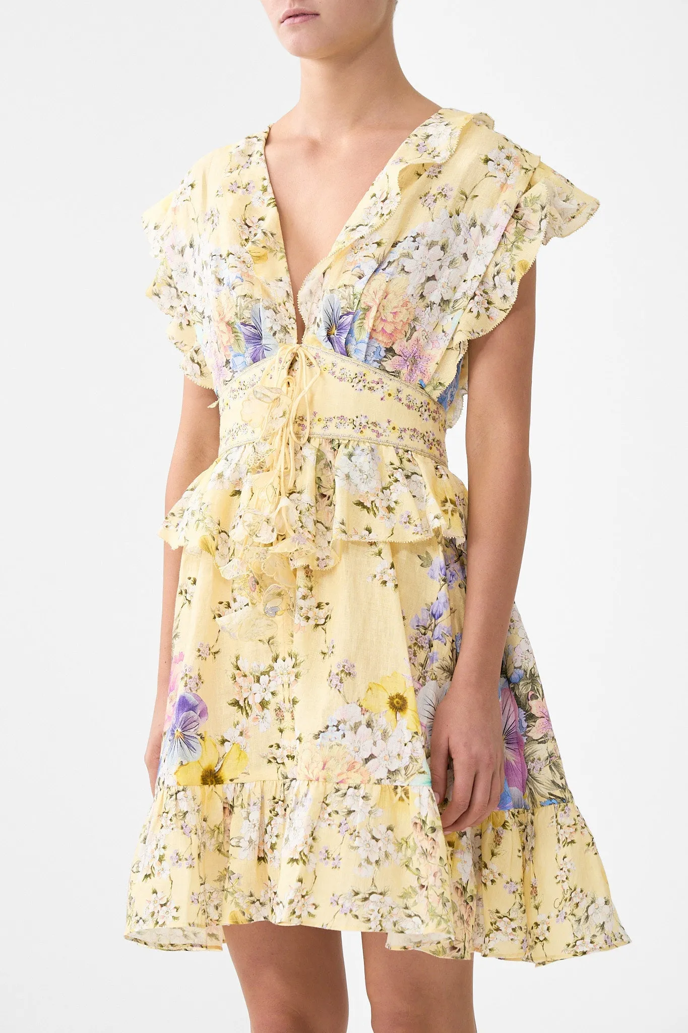 WAISTED SHORT DRESS WITH RUFFLE DETAILS DARLING BUDS sold by Camilla product image thumbnail 5