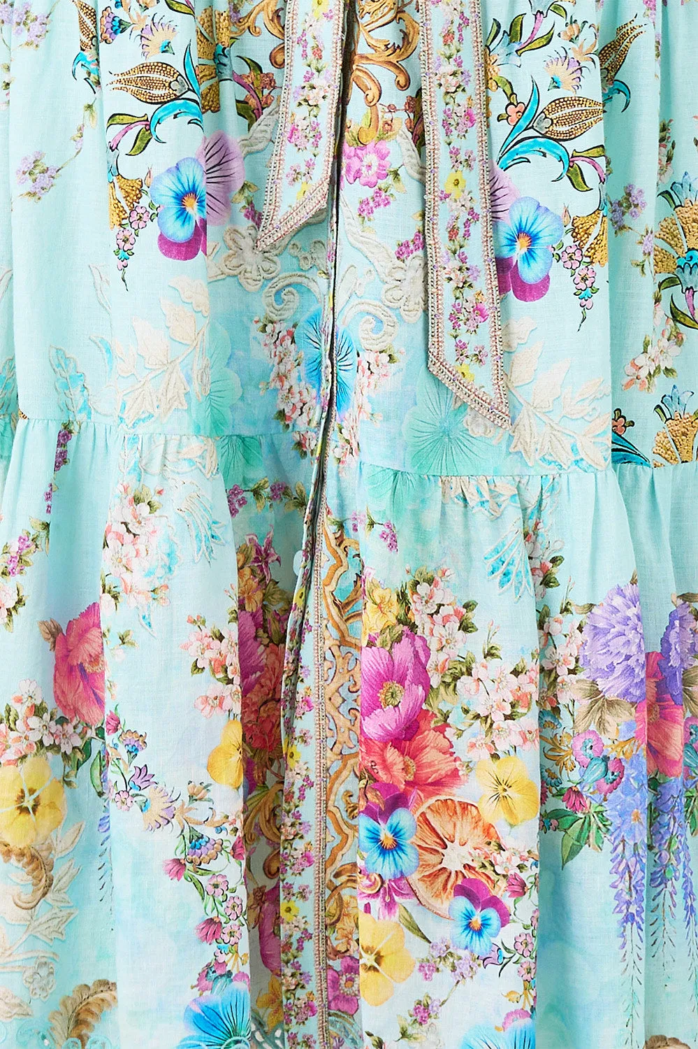 PUFF SLEEVE MIDI SHIRT DRESS WITH TIE BAZAAR BLOOMS sold by Camilla product image thumbnail 3