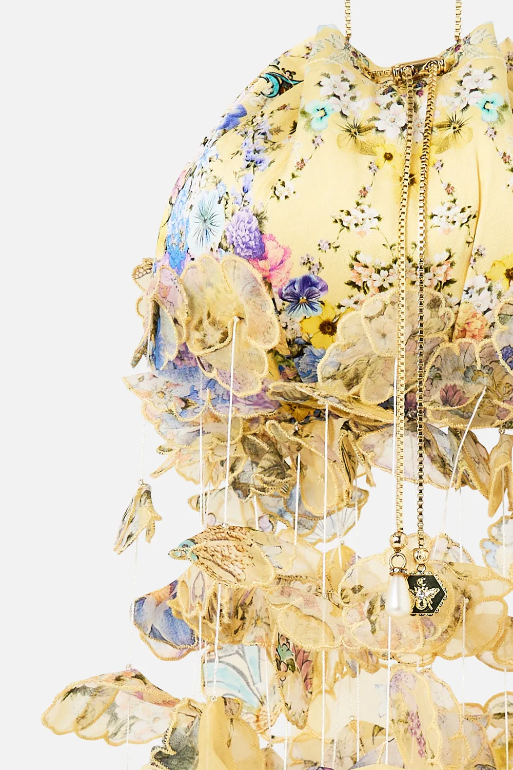 DRAWSTRING POUCH BAG WITH FLORAL FRINGE DARLING BUDS sold by Camilla product image thumbnail 3