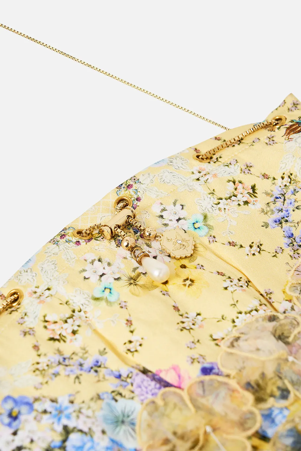 DRAWSTRING POUCH BAG WITH FLORAL FRINGE DARLING BUDS sold by Camilla product image thumbnail 4