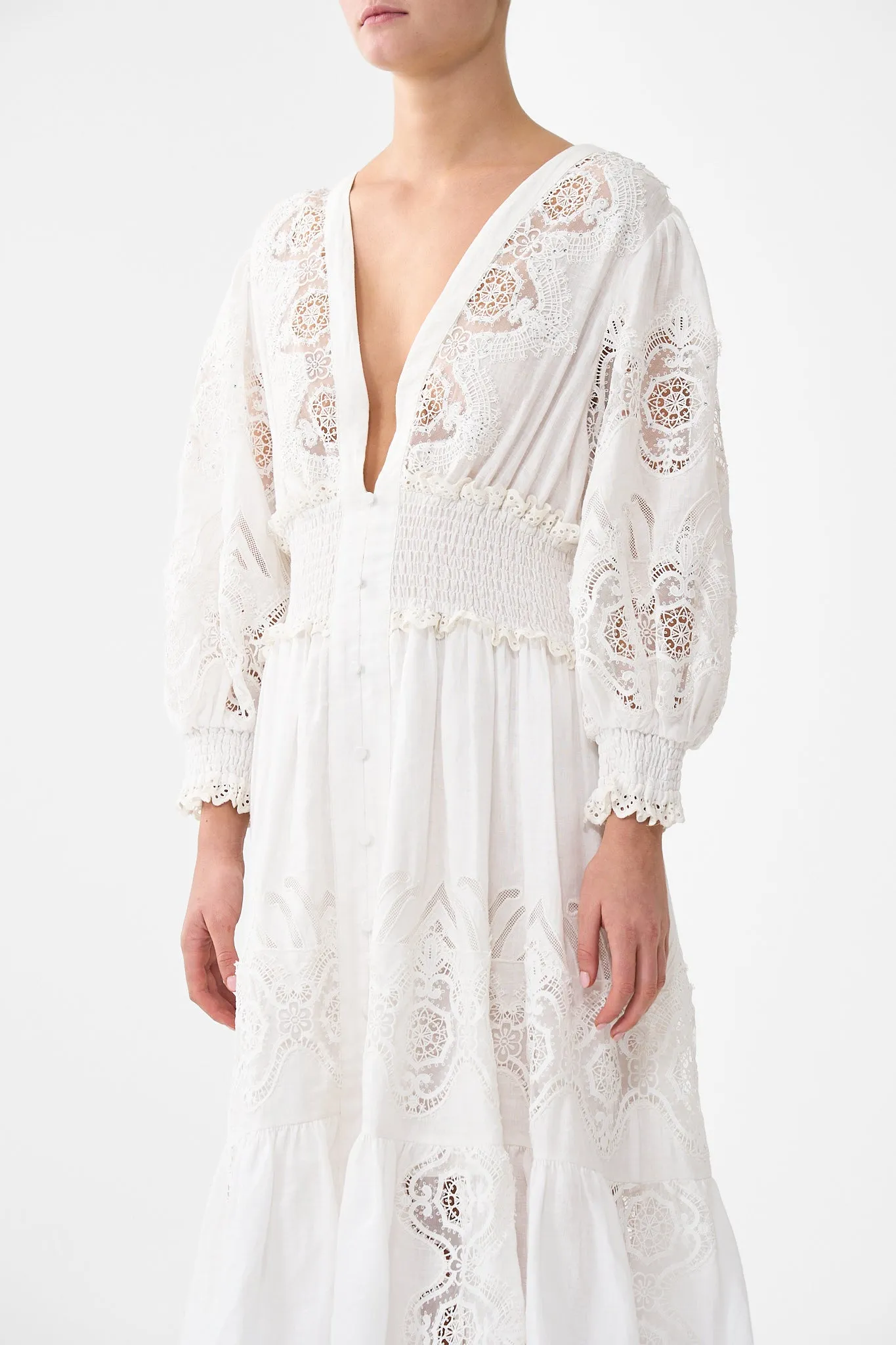 SHIRRED WAISTBAND LONG DRESS ALL ABOUT THAT LACE sold by Camilla product image thumbnail 5