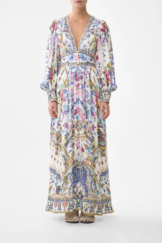 SHAPED WAISTBAND DRESS WITH GATHERED SLEEVES ALL ABOUT THAT LACE sold by Camilla