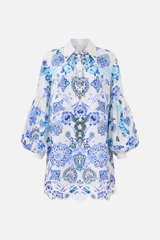 SHIRT DRESS WITH BLOUSON SLEEVE ALL ABOUT THAT LACE sold by Camilla