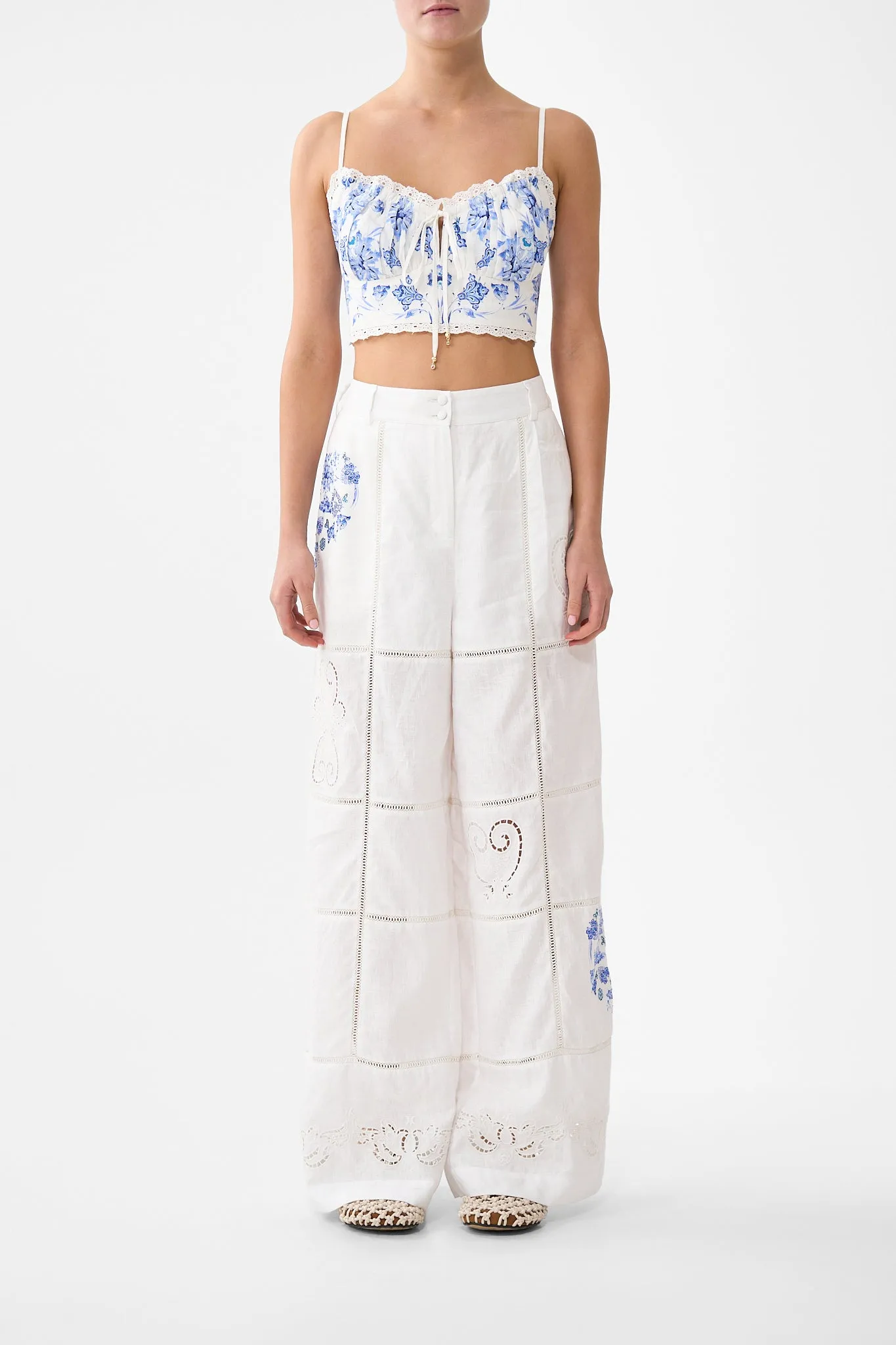 WIDE LEG WAISTED PANT ALL ABOUT THAT LACE sold by Camilla