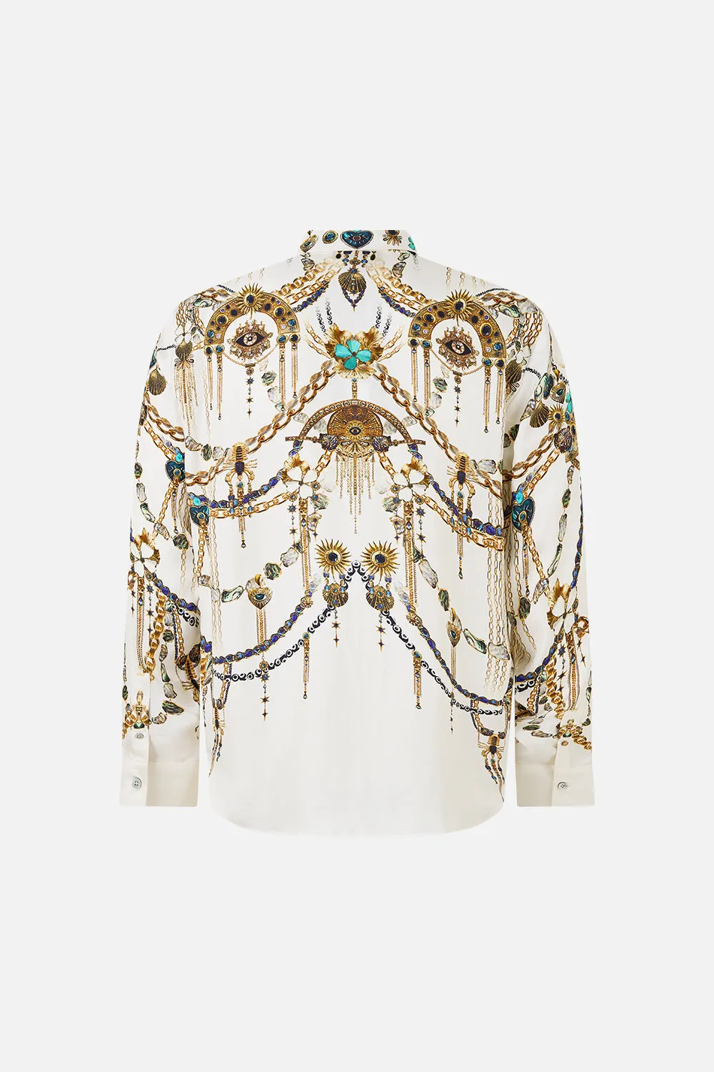 LONG SLEEVE HIDDEN PLACKET SHIRT CHAIN GANG sold by Camilla product image thumbnail 2