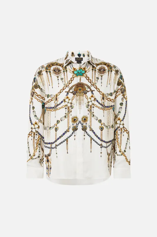 LONG SLEEVE HIDDEN PLACKET SHIRT CHAIN GANG sold by Camilla