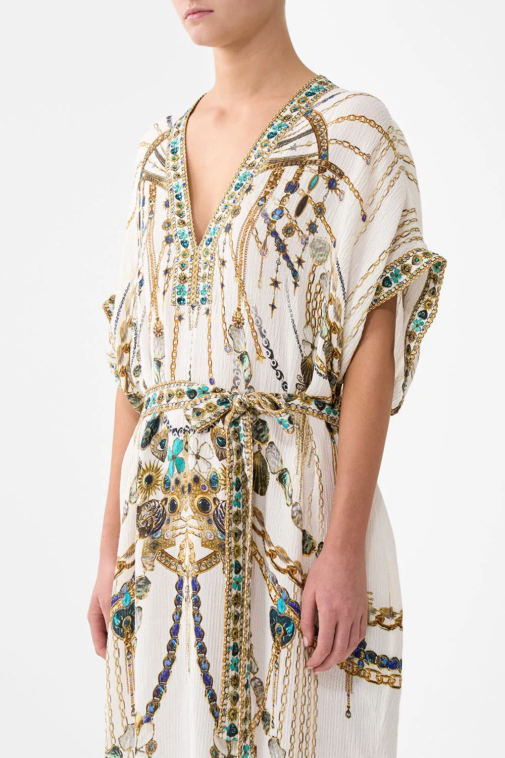 SHORT SLEEVE KAFTAN WITH TIE WAIST CHAIN GANG sold by Camilla product image thumbnail 4