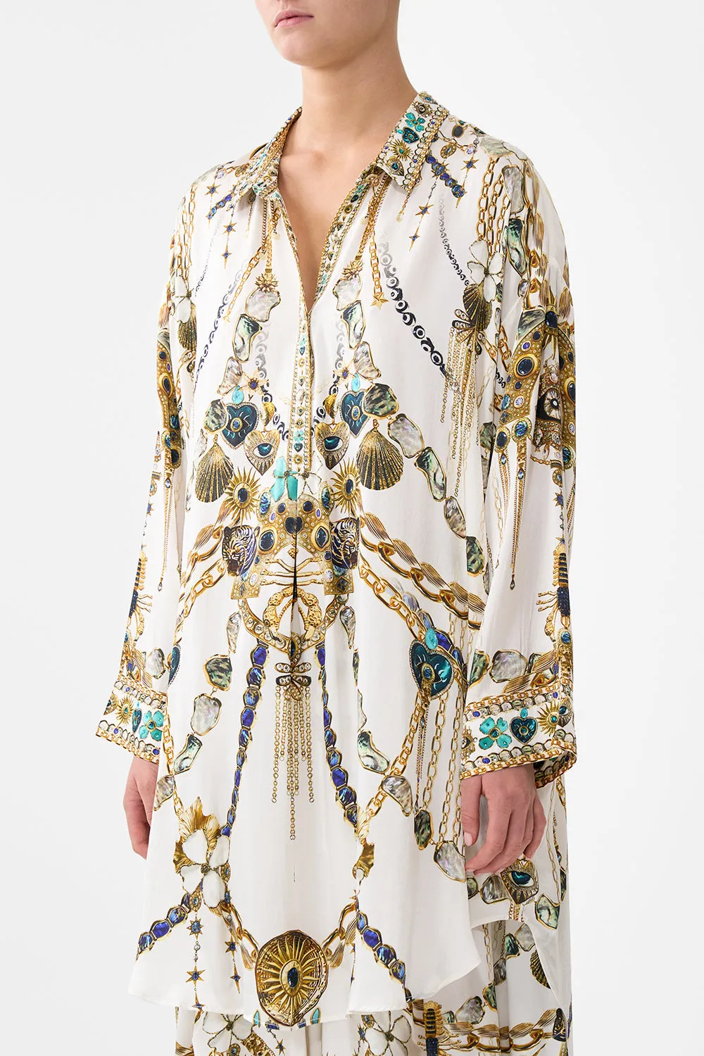 RELAXED HIGH LOW SHIRT DRESS CHAIN GANG sold by Camilla product image thumbnail 4