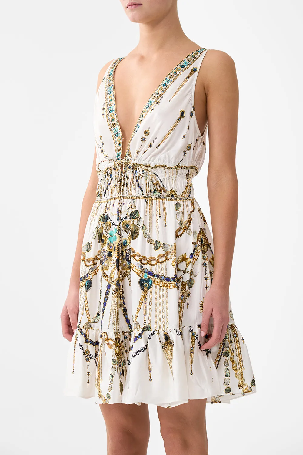 SHIRRED WAIST DETAIL MINI DRESS CHAIN GANG sold by Camilla product image thumbnail 4